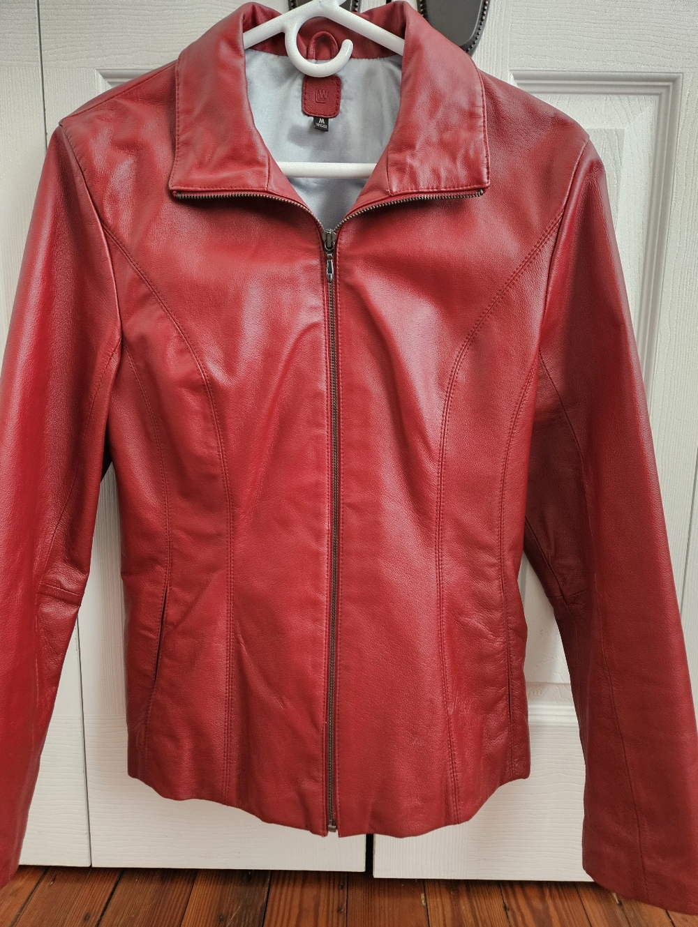 Red Leather Jacket - small EUC